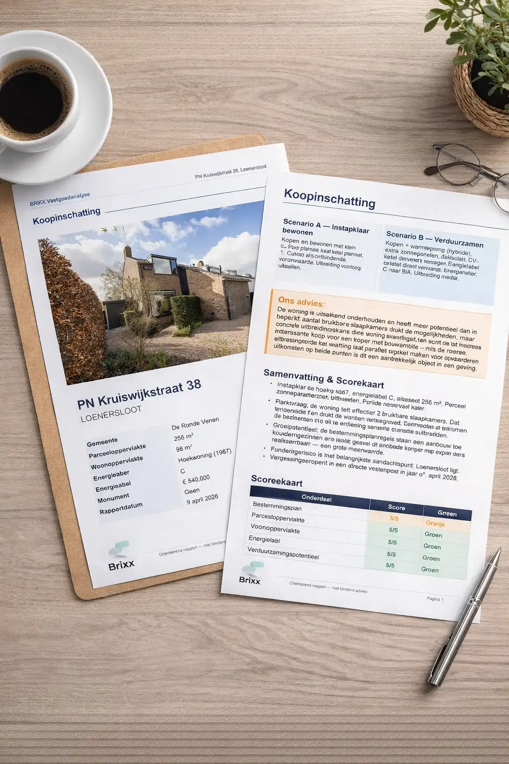 Voorbeeld Brikx aankooprapport bouwmogelijkheden